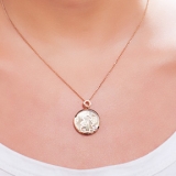 铁树开花-18K 彩金钻石吊坠